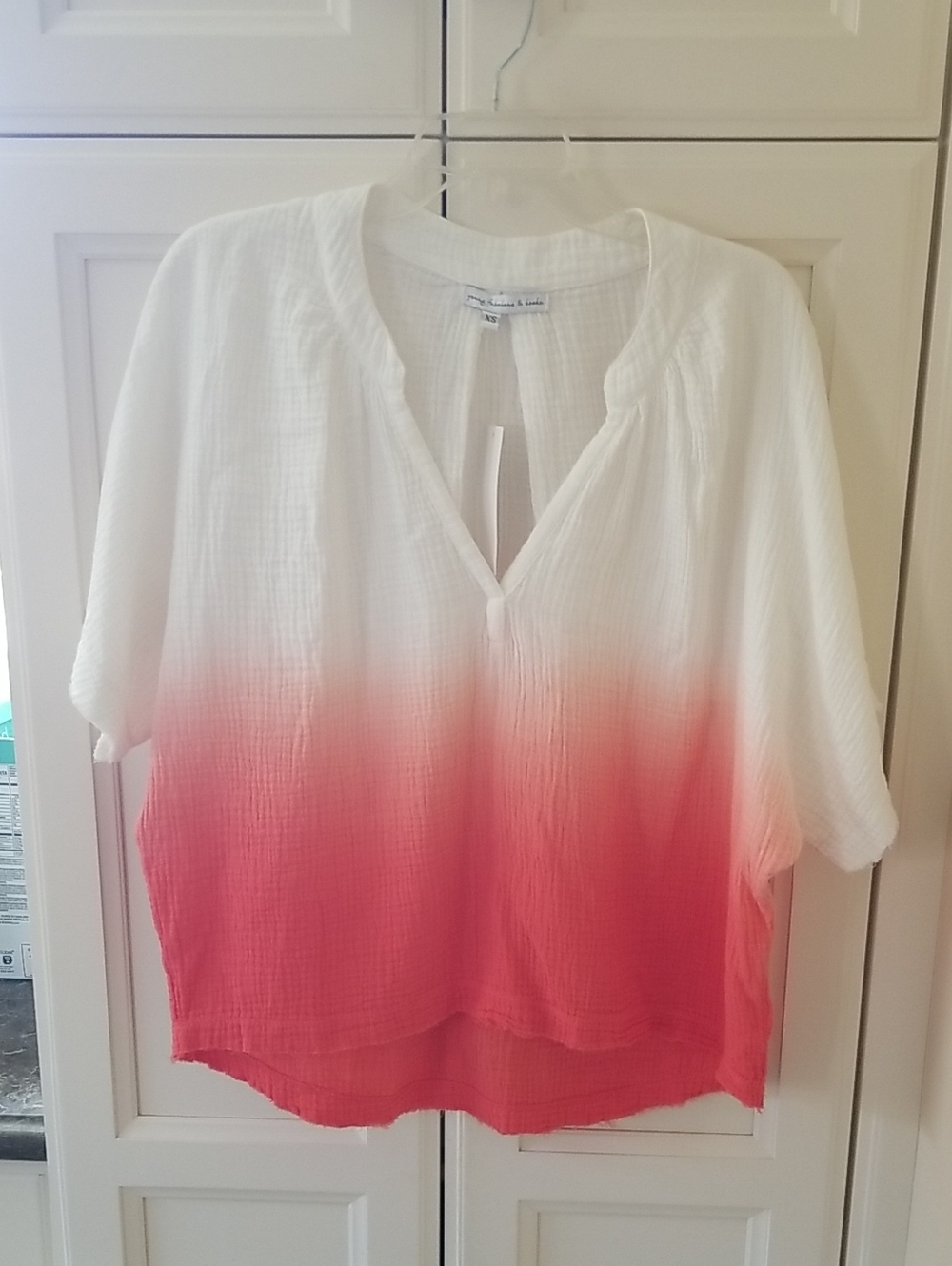 NWT Young Fabulous & Broke White to Coral Ombre Tunic Top